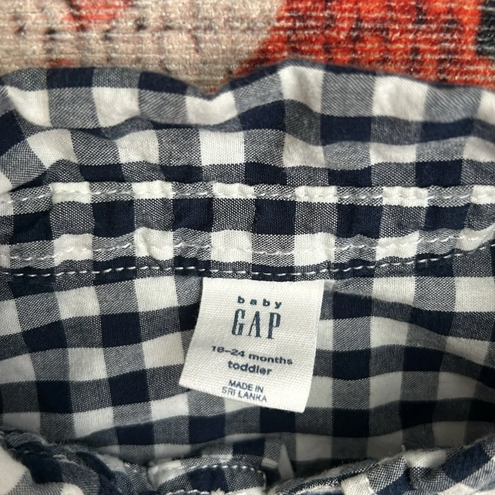 Gap Toddler Boy Check Button Down, Size 18-24 Months